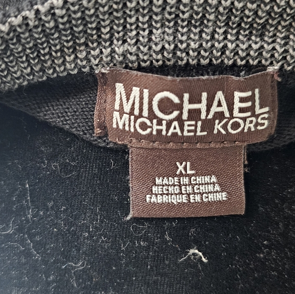 Michael Michael Kors black and gray vneck sweater XL - Picture 2 of 6